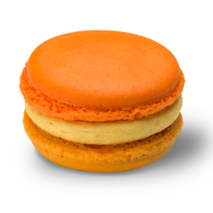 Orange und Gelb farbenes Pfirsich Macaron